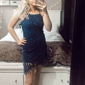 DRESS FORUM lace fitted dress M